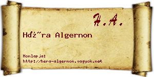 Héra Algernon névjegykártya